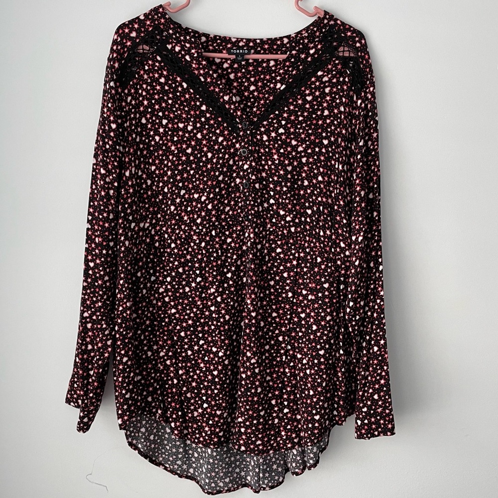 Torrid Emma Babydoll Lace Trim Tunic size 1x